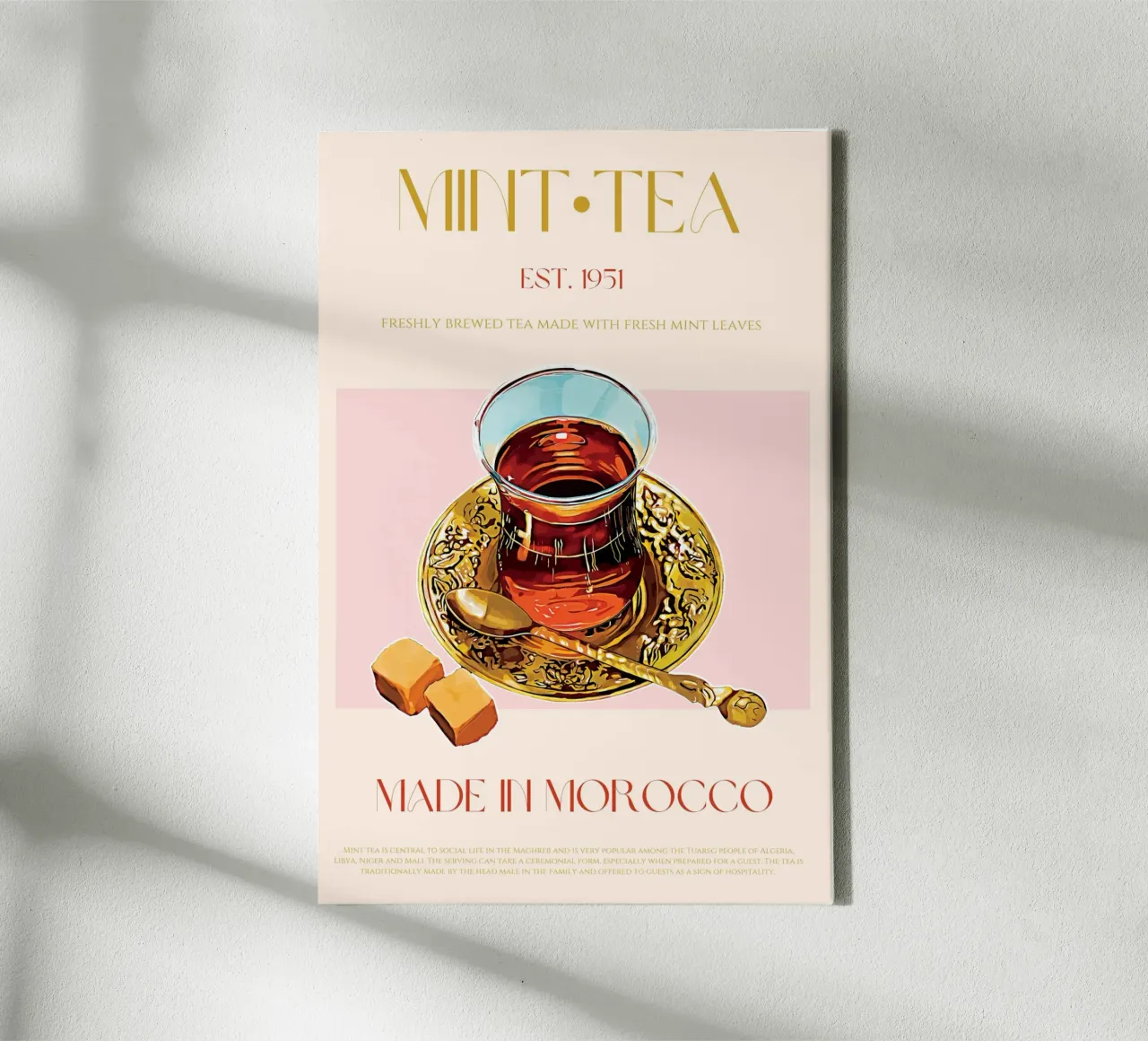 Mint Tea Print canvas by KOKRPrints