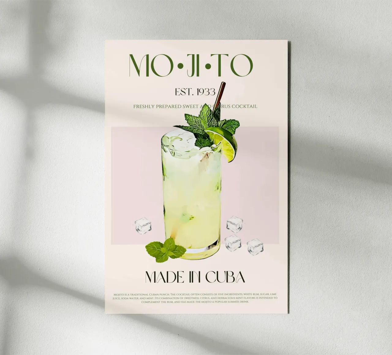 Mojito Cocktail Print alu-dibond by KOKRPrints