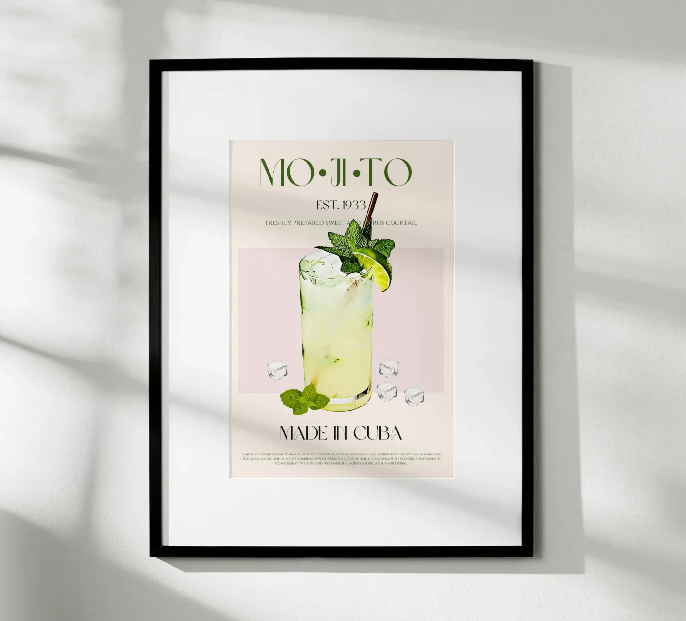 Mojito Cocktail Print poster de KOKRPrints