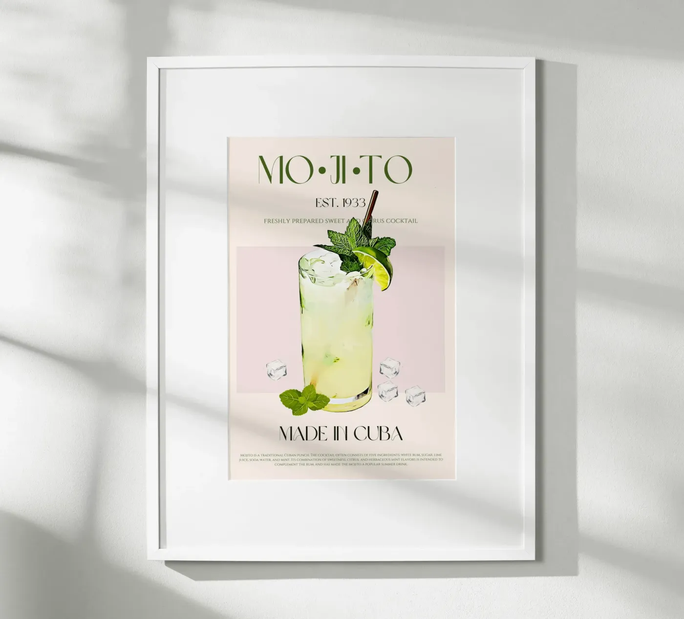 Mojito Cocktail Print poster de KOKRPrints