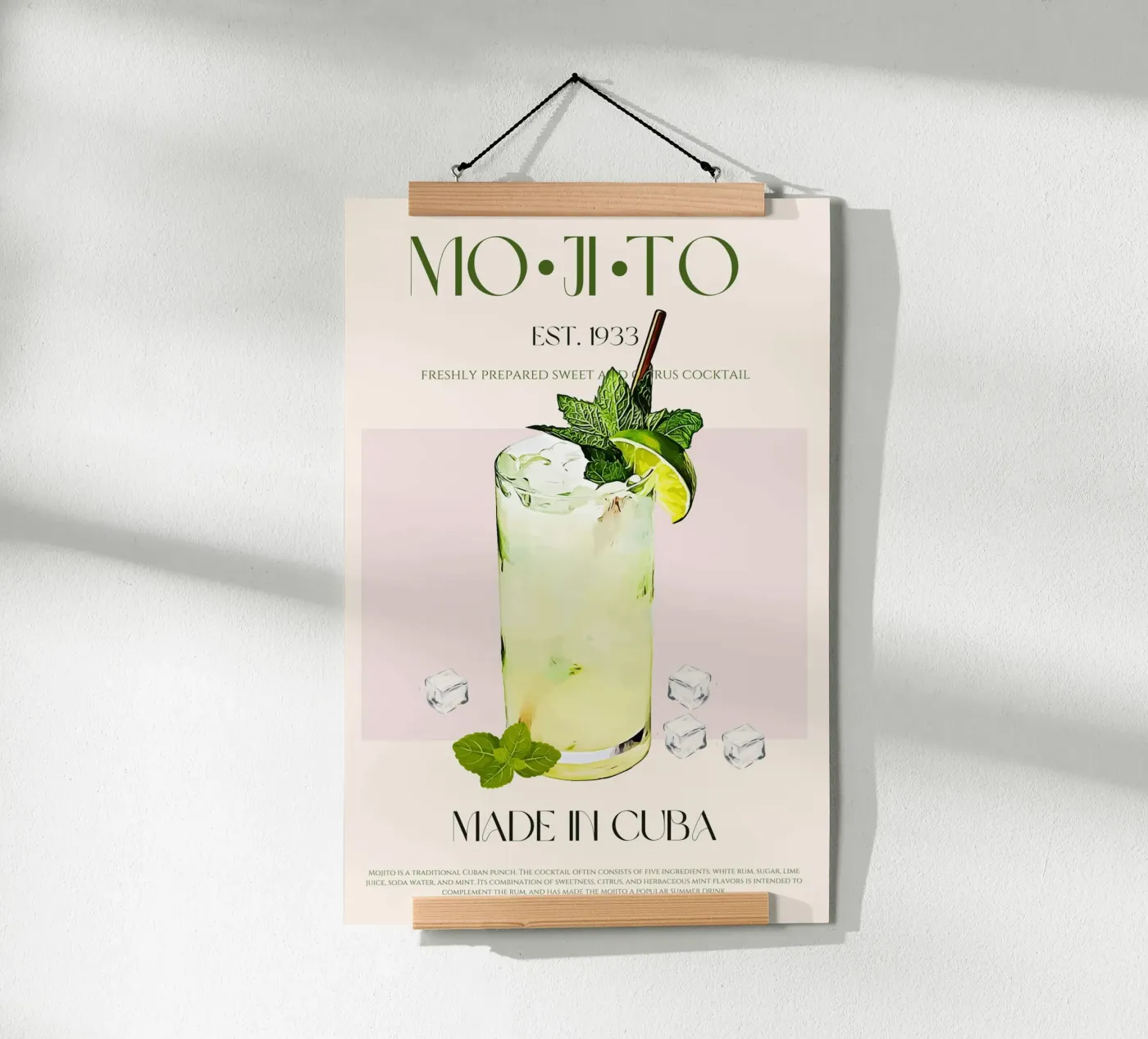 Mojito Cocktail Print poster de KOKRPrints