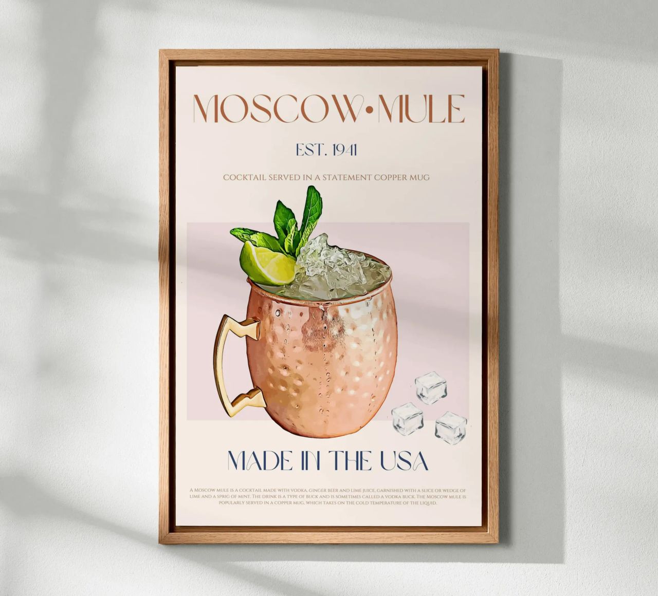 Moscow Mule Cocktail Druck Leinwand von KOKRPrints