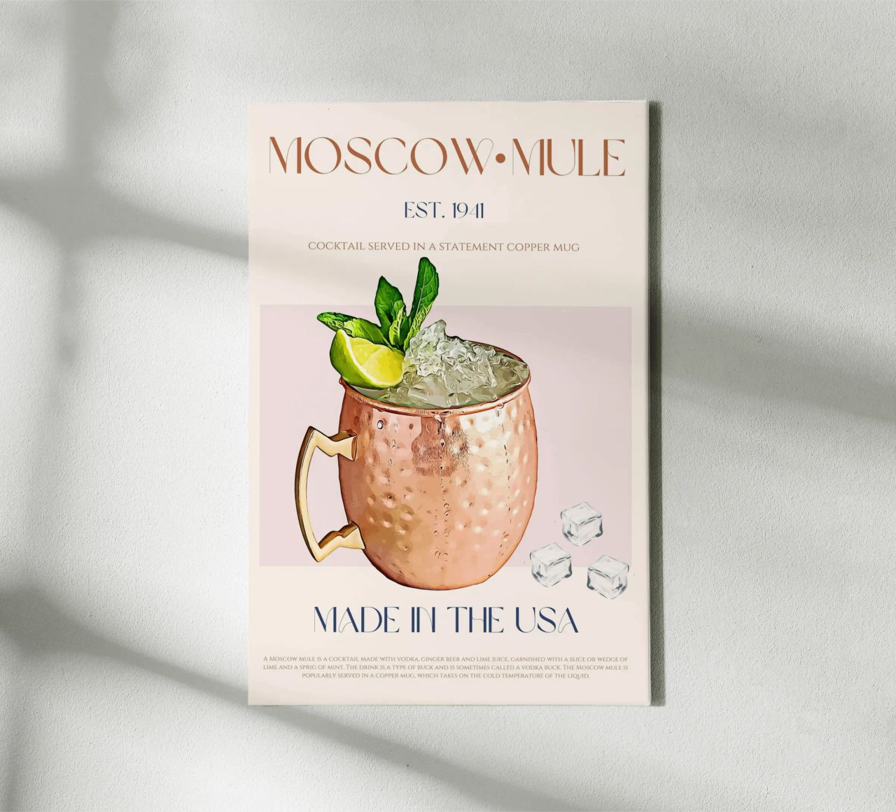 Moscow Mule Cocktail Druck Leinwand von KOKRPrints