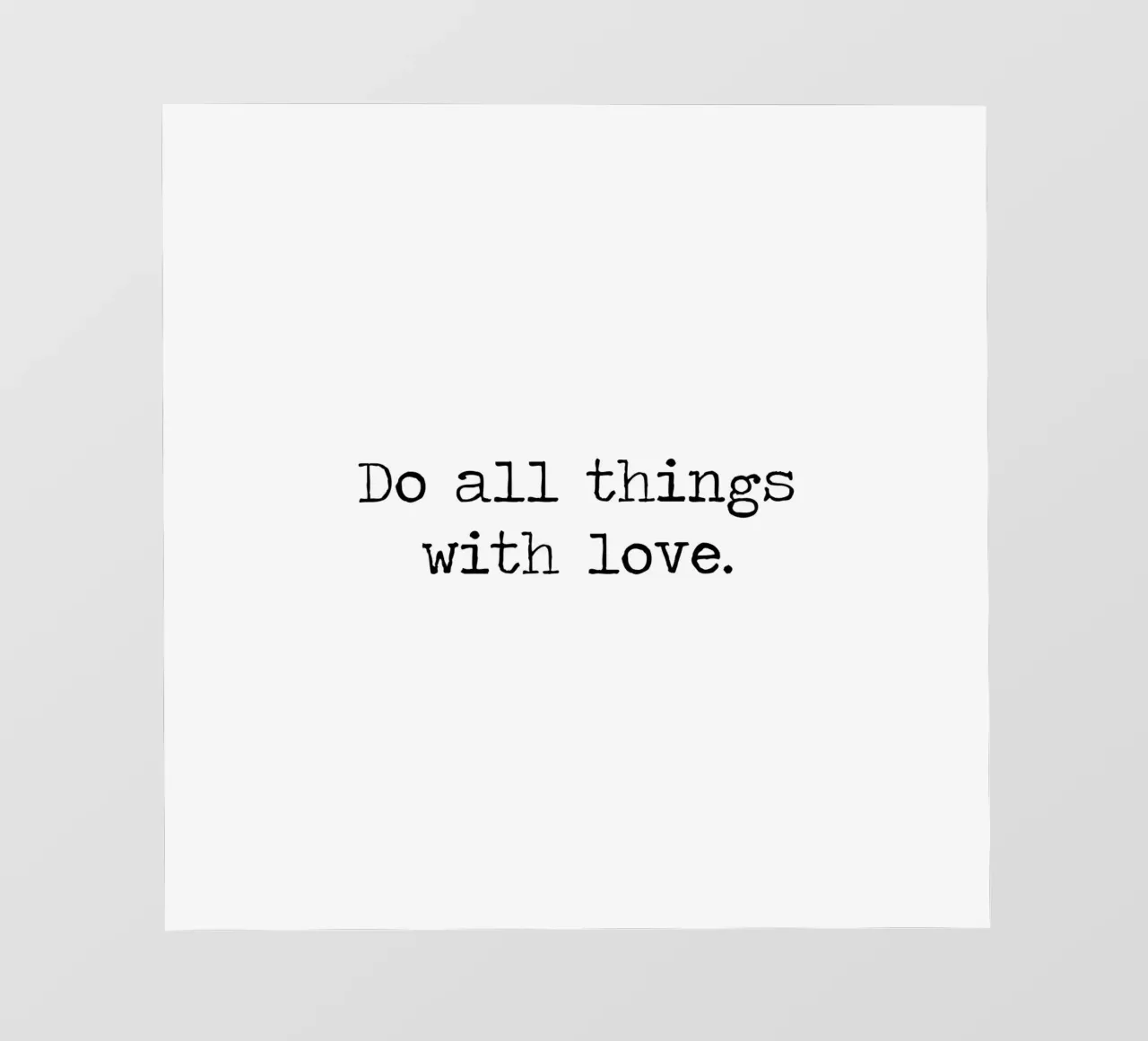Citazione tipografica "Do All Things With Love" (Fai tutto con amore) telo in pvc da Summer Soul Co. - Quotes