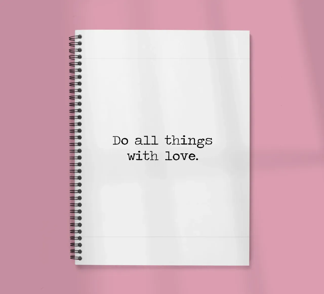 "Do All Things With Love" Typography word art quote spiral notebook by Summer Soul Co. - Quotes