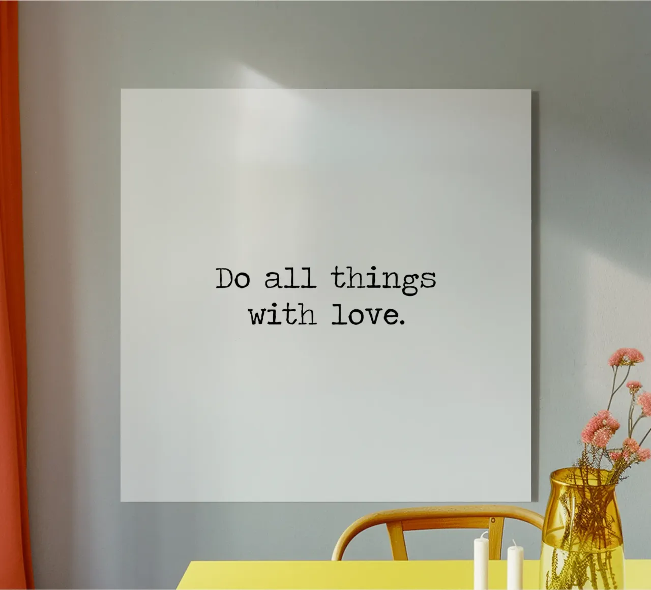 "Faire tout avec amour" Typographie mot art citation plexiglas de Summer Soul Co. - Quotes