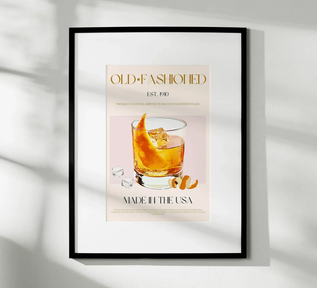 Old Fashioned Cocktail Print hahnemühle by KOKRPrints
