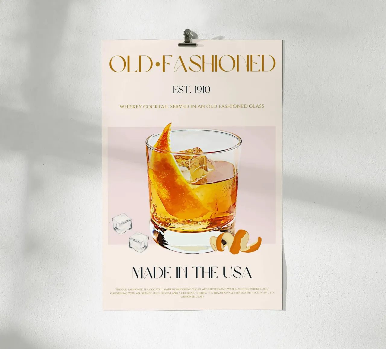 Old Fashioned Cocktail Print hahnemühle by KOKRPrints
