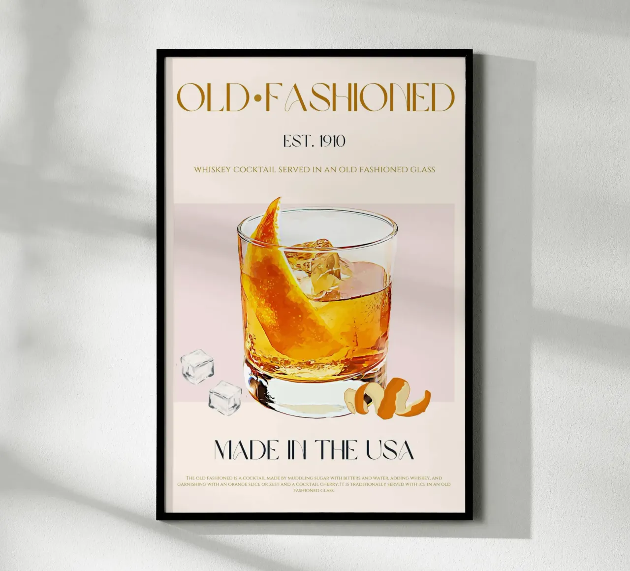 Old Fashioned Cocktail Print hahnemühle by KOKRPrints