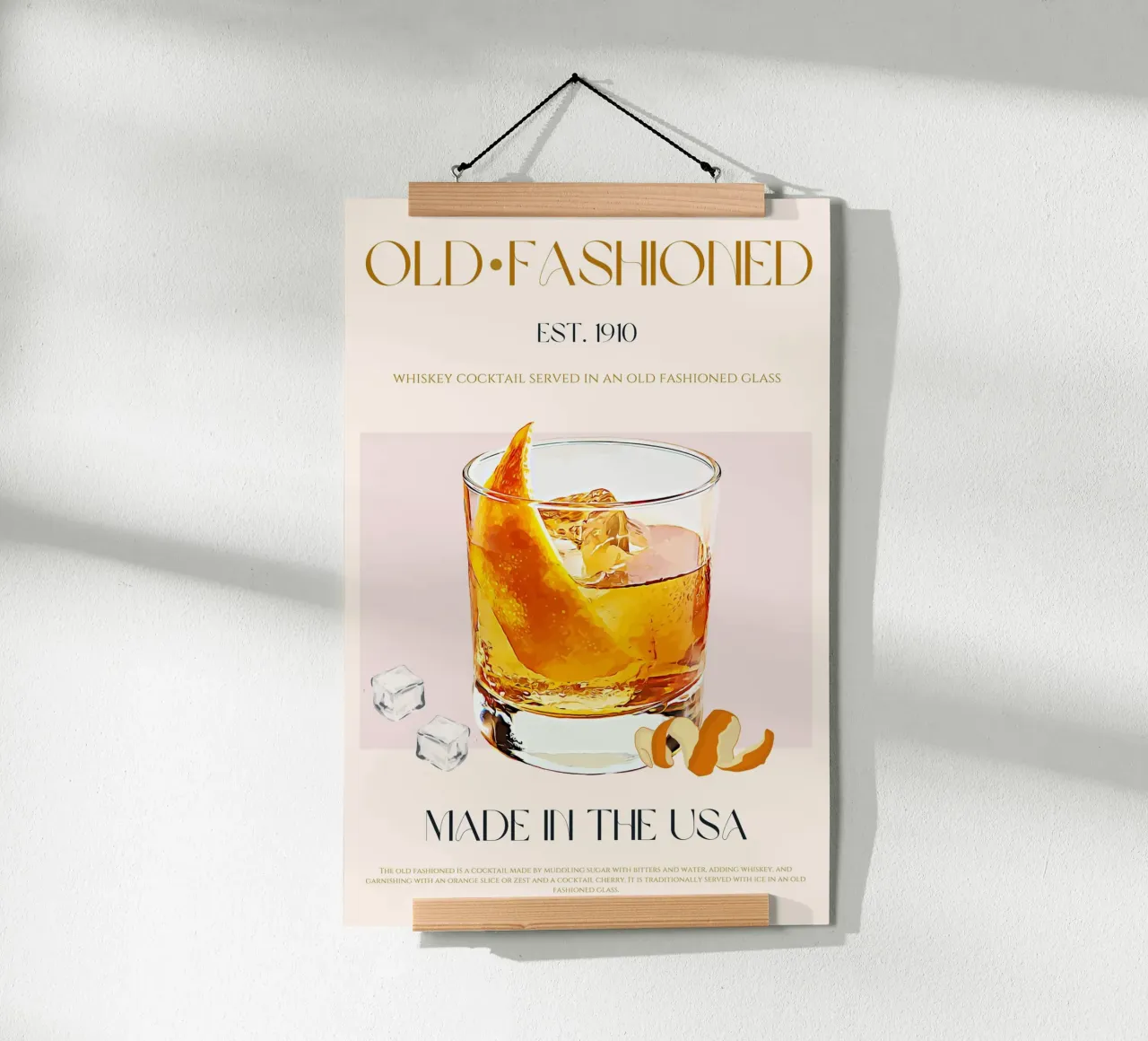 Old Fashioned Cocktail Print hahnemühle by KOKRPrints