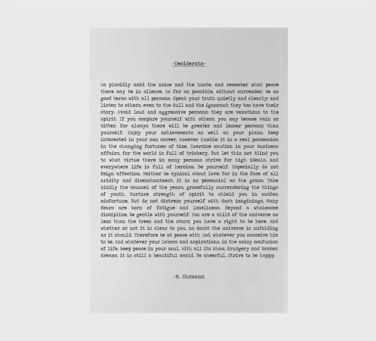 "Desiderata" Quote Poem by Max Ehrmann notebook by Summer Soul Co. - Quotes
