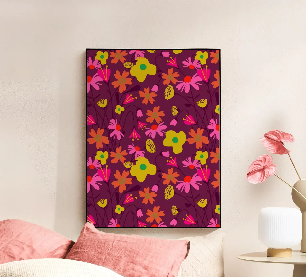 Motivational Flower Pattern plexiglass da Illustration Raissa Oltmanns