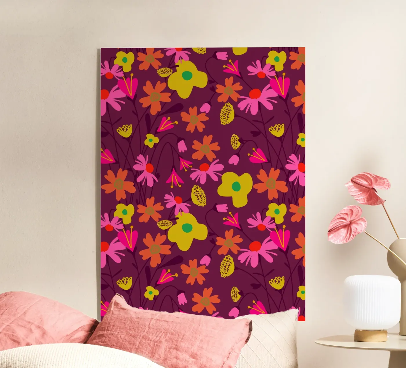 Motivational Flower Pattern acrylic glass by Illustration Raissa Oltmanns
