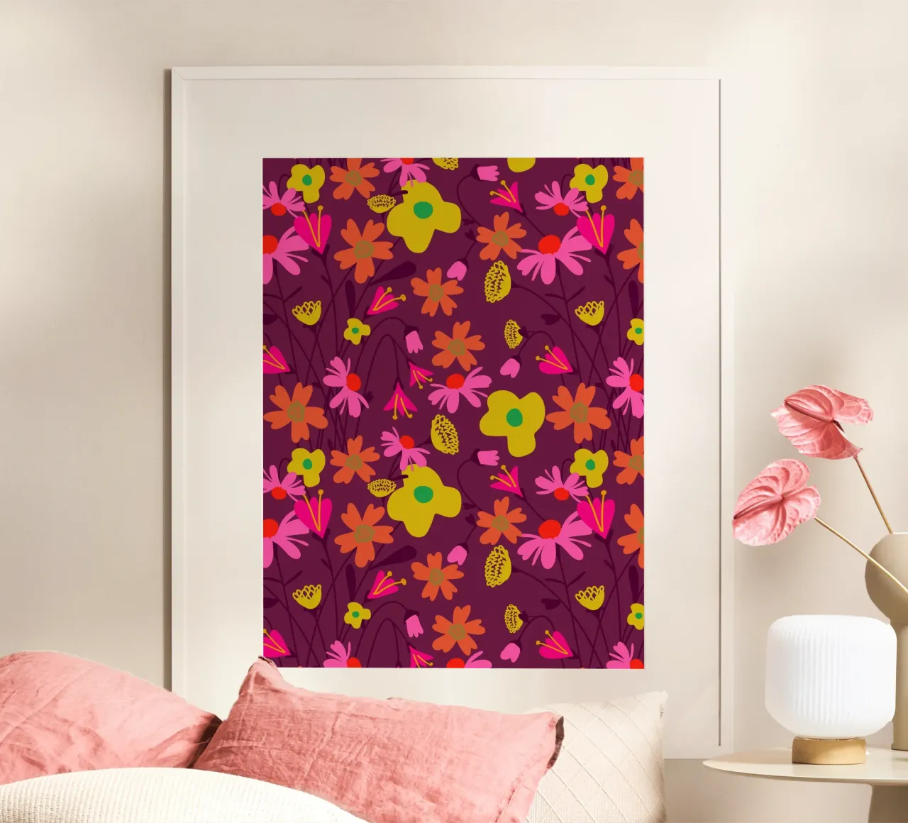 Motivational Flower Pattern poster da Illustration Raissa Oltmanns