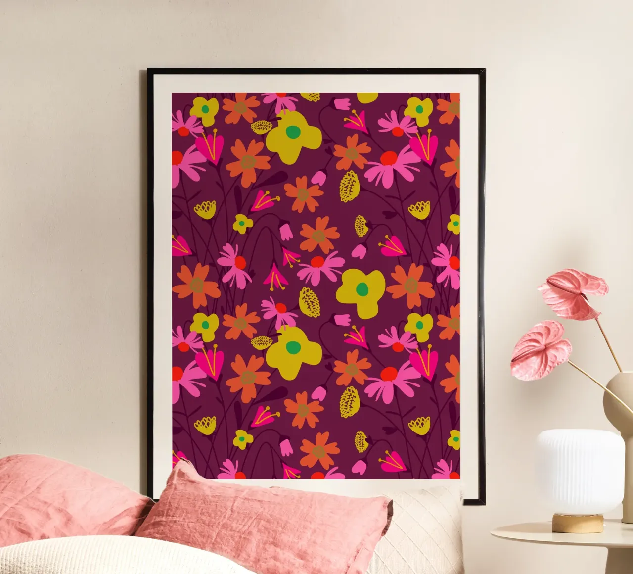 Motivational Flower Pattern poster da Illustration Raissa Oltmanns