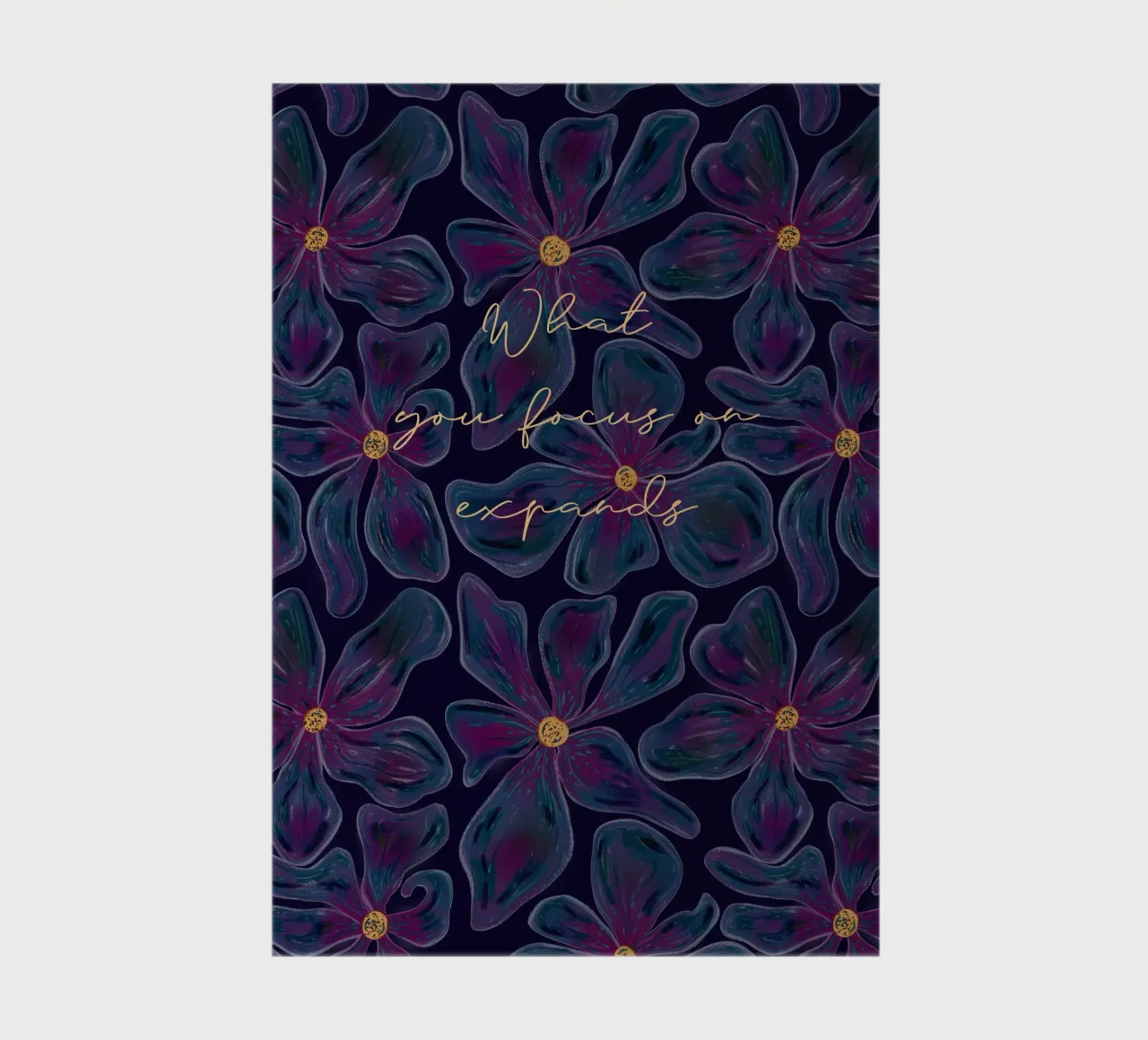 Dark floating Blossom Pattern notebook by Illustration Raissa Oltmanns