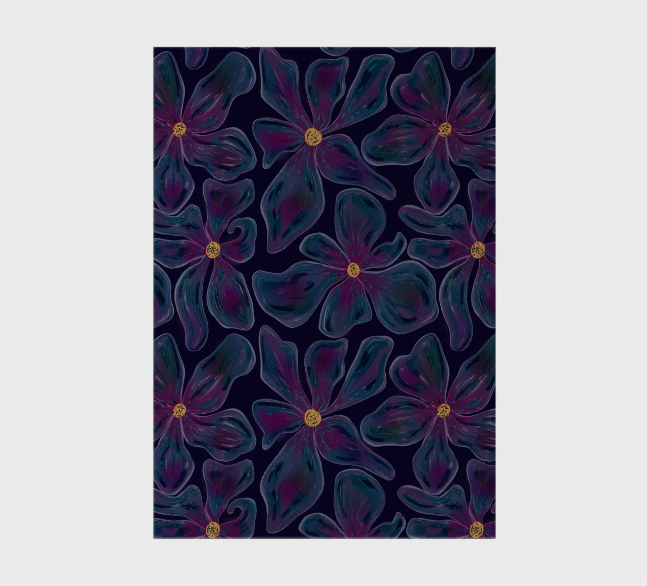 Dark floating Blossom Pattern notebook by Illustration Raissa Oltmanns