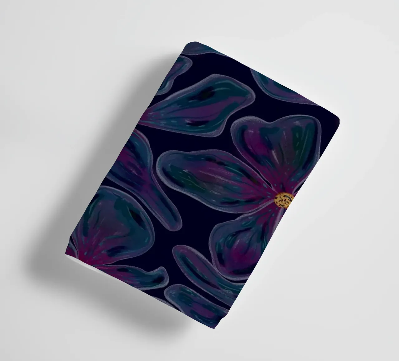Dark floating Blossom Pattern towel by Illustration Raissa Oltmanns