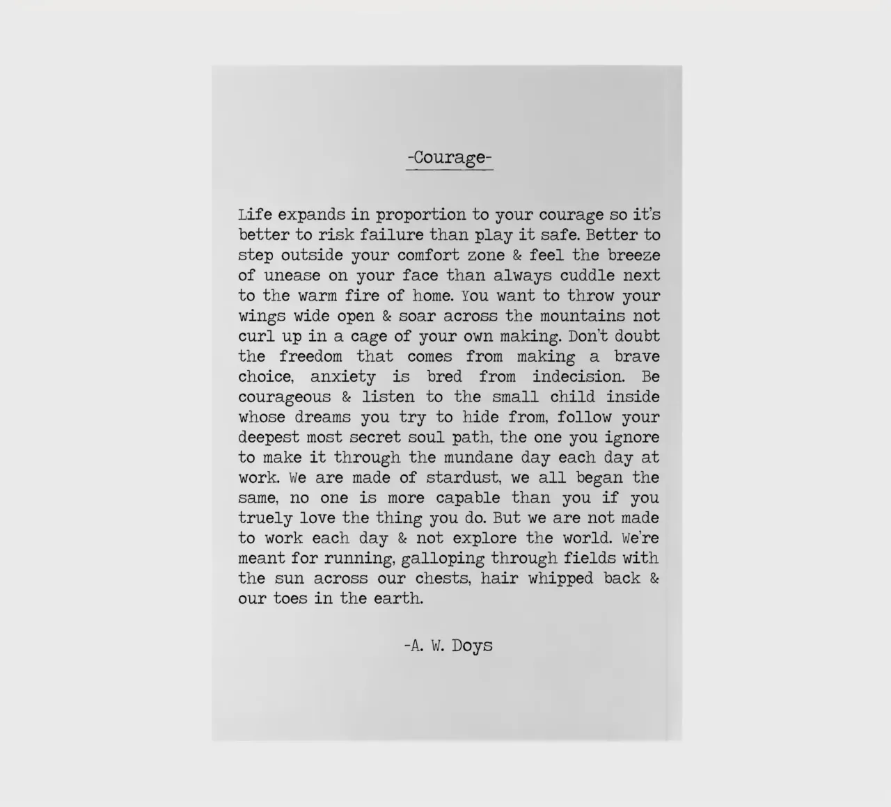 Have Courage quote by A. W. Doys notebook by Summer Soul Co. - Quotes