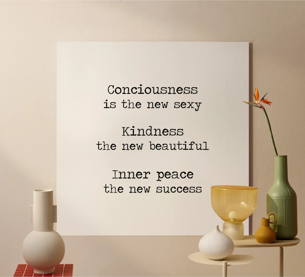 Consapevolezza, gentilezza, pace interiore plexiglass da Summer Soul Co. - Quotes