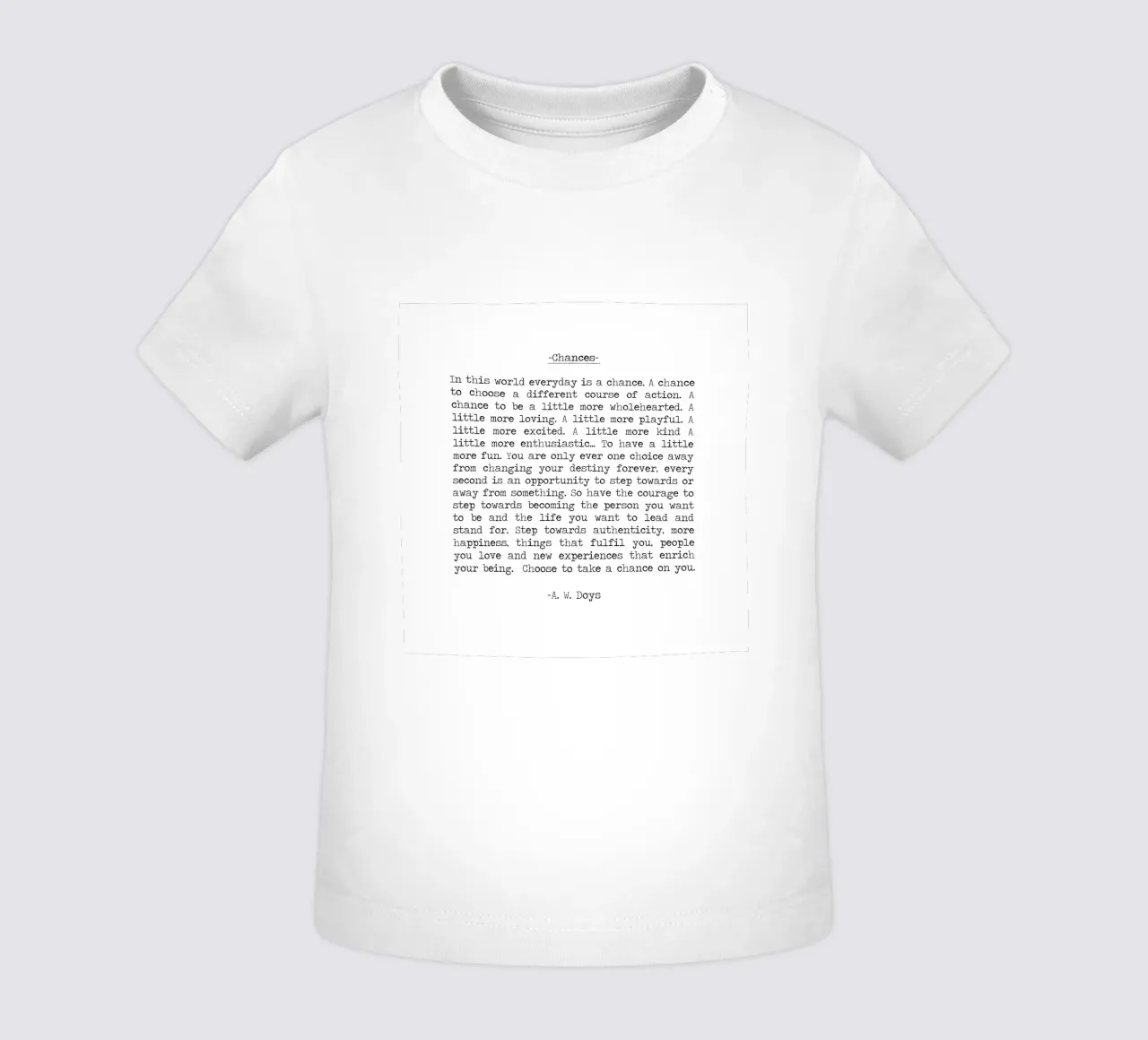 Correte il rischio - Citazione di A. W. Doys Typography maglietta neonato da Summer Soul Co. - Quotes