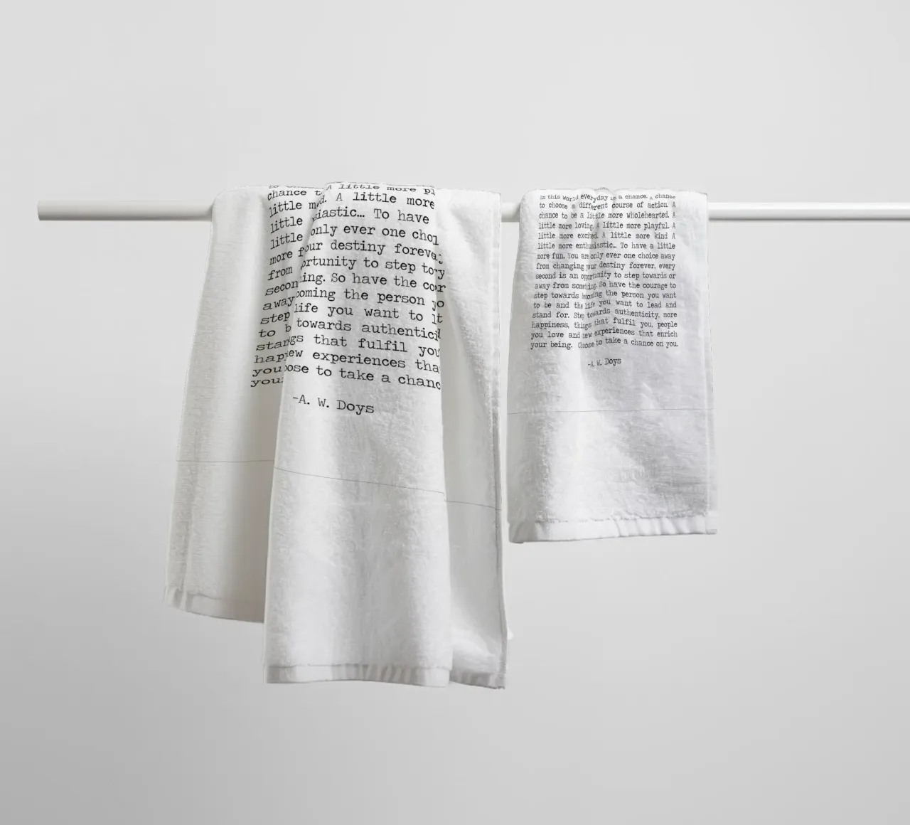 Take Chances, take risks - Quote by A. W. Doys Typography towel by Summer Soul Co. - Quotes