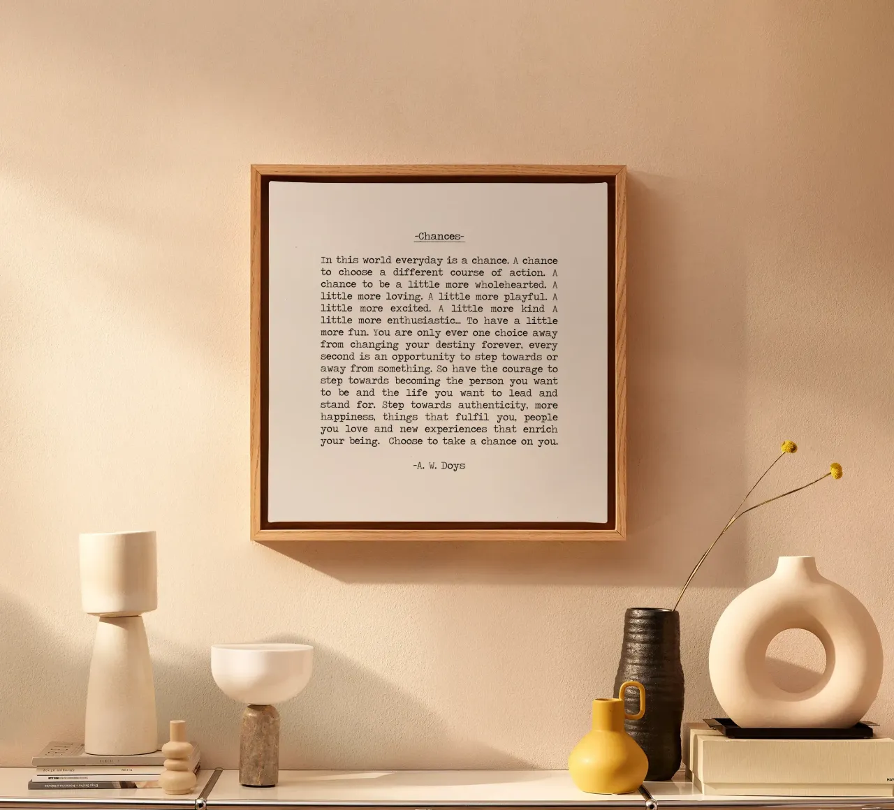 Take Chances, take risks - Quote by A. W. Doys Typography canvas by Summer Soul Co. - Quotes