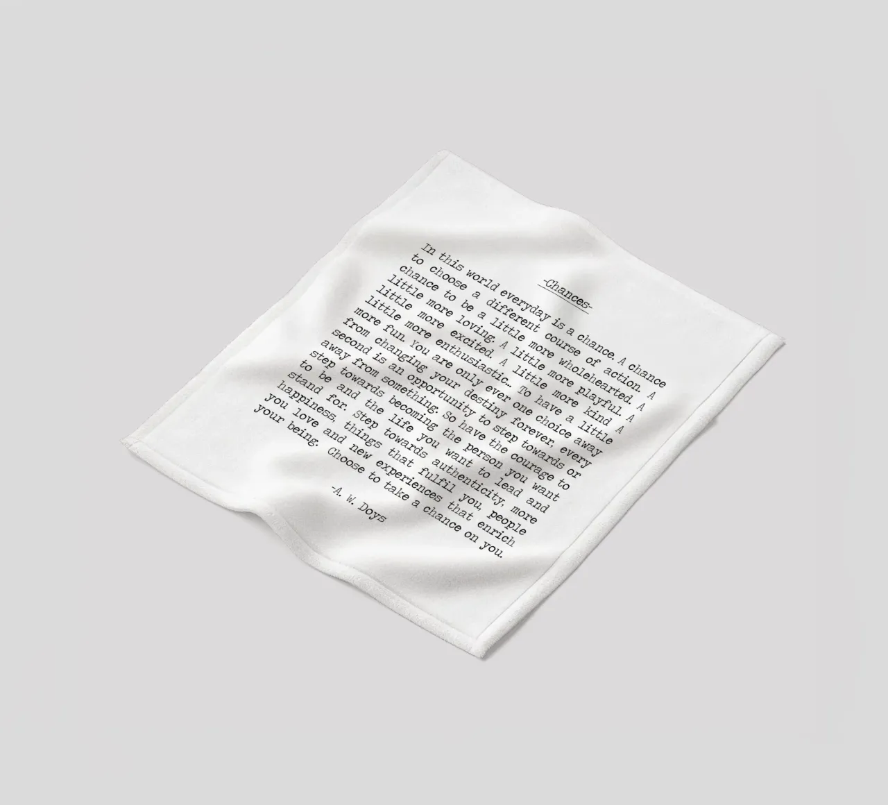 Correte il rischio - Citazione di A. W. Doys Typography coperta in pile da Summer Soul Co. - Quotes