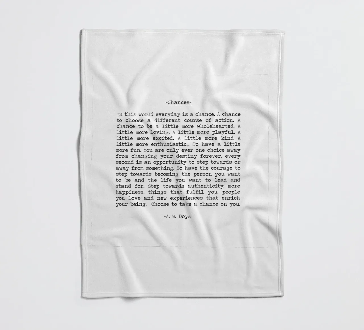 Correte il rischio - Citazione di A. W. Doys Typography coperta in pile da Summer Soul Co. - Quotes