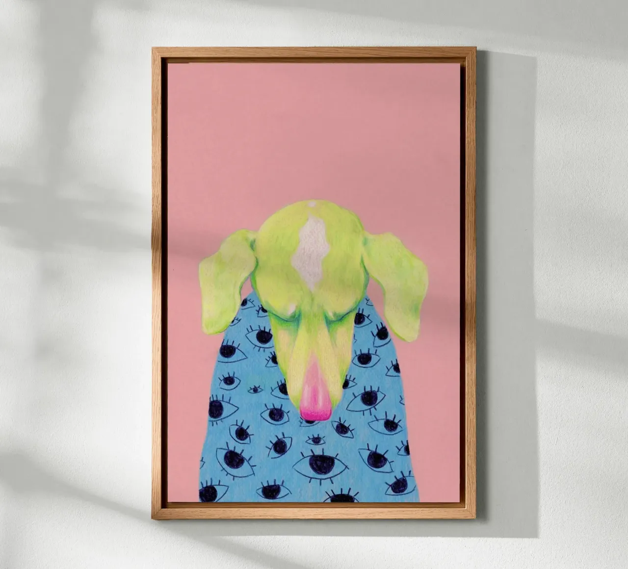 Sad Dog tela con Cornice a cassetta da Natalie Foss