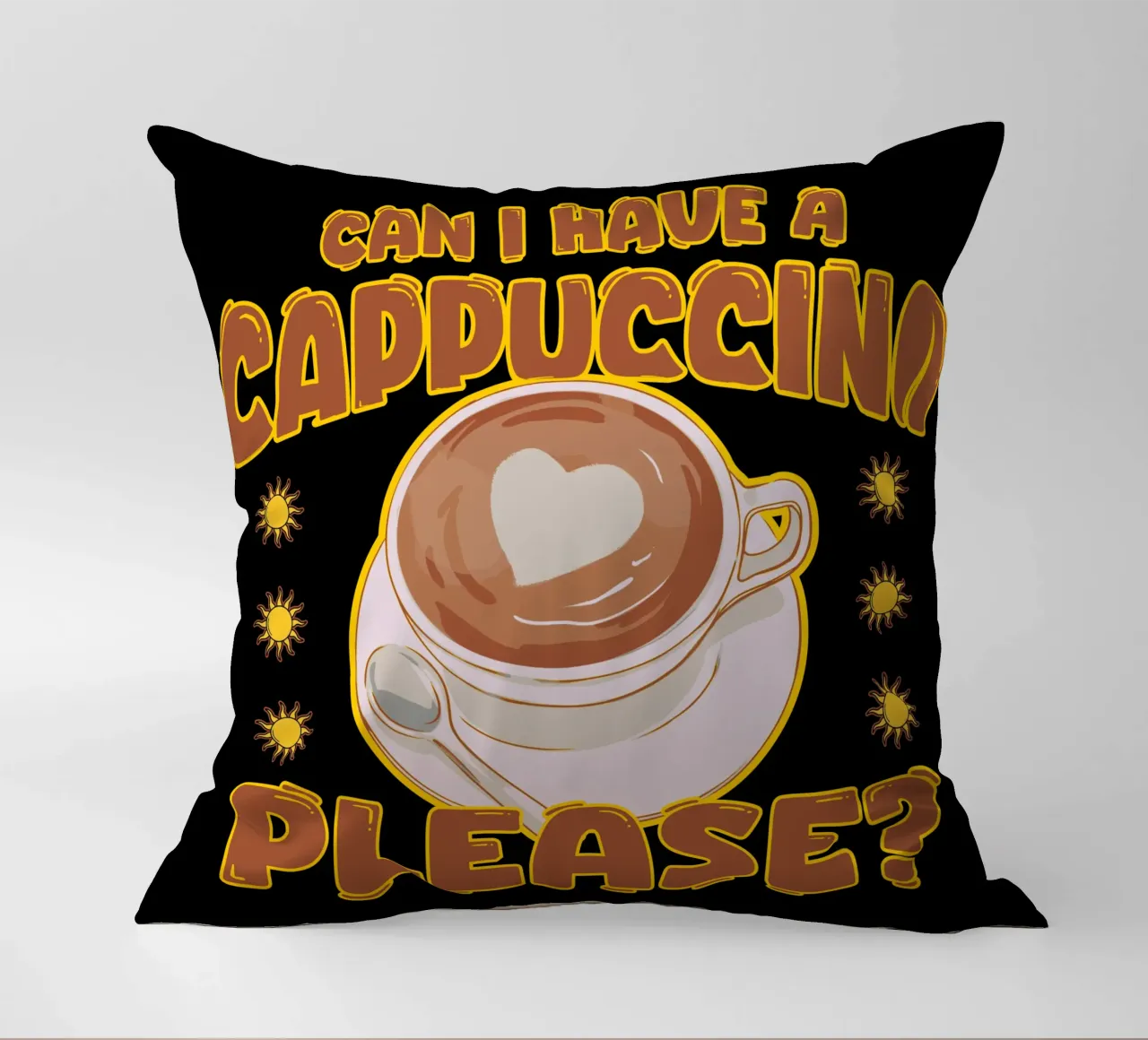 Cappuccino Coffee Lover Cute Cafè Retro Design cuscino da sillyindustries