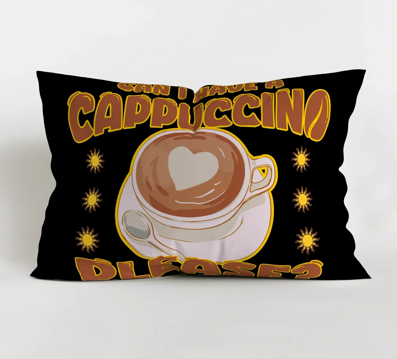 Cappuccino Coffee Lover Cute Cafè Retro Design cuscino da sillyindustries