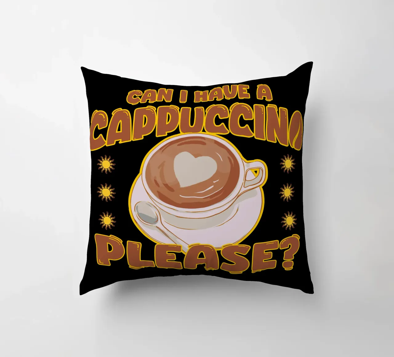 Cappuccino Coffee Lover Cute Cafè Retro Design cuscino da sillyindustries