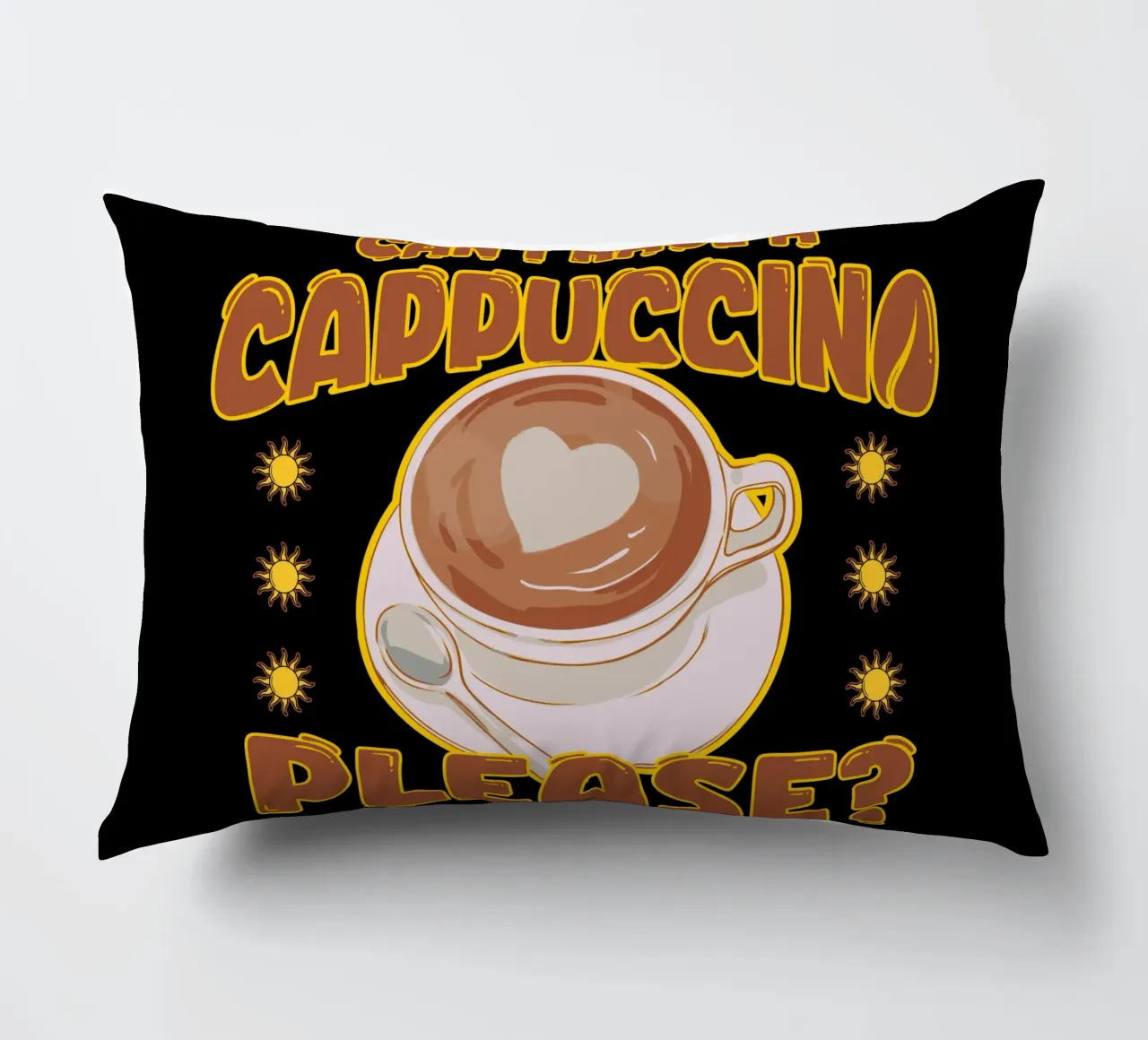 Cappuccino Coffee Lover Cute Cafè Retro Design cuscino da sillyindustries