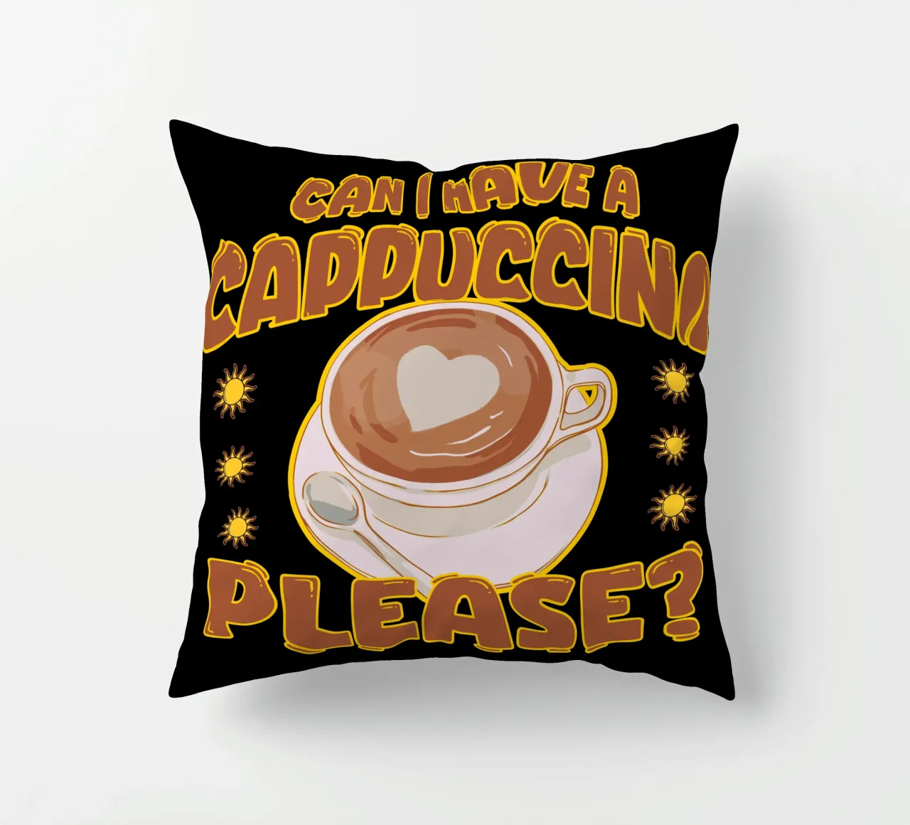 Cappuccino Coffee Lover Cute Cafè Retro Design cuscino da sillyindustries