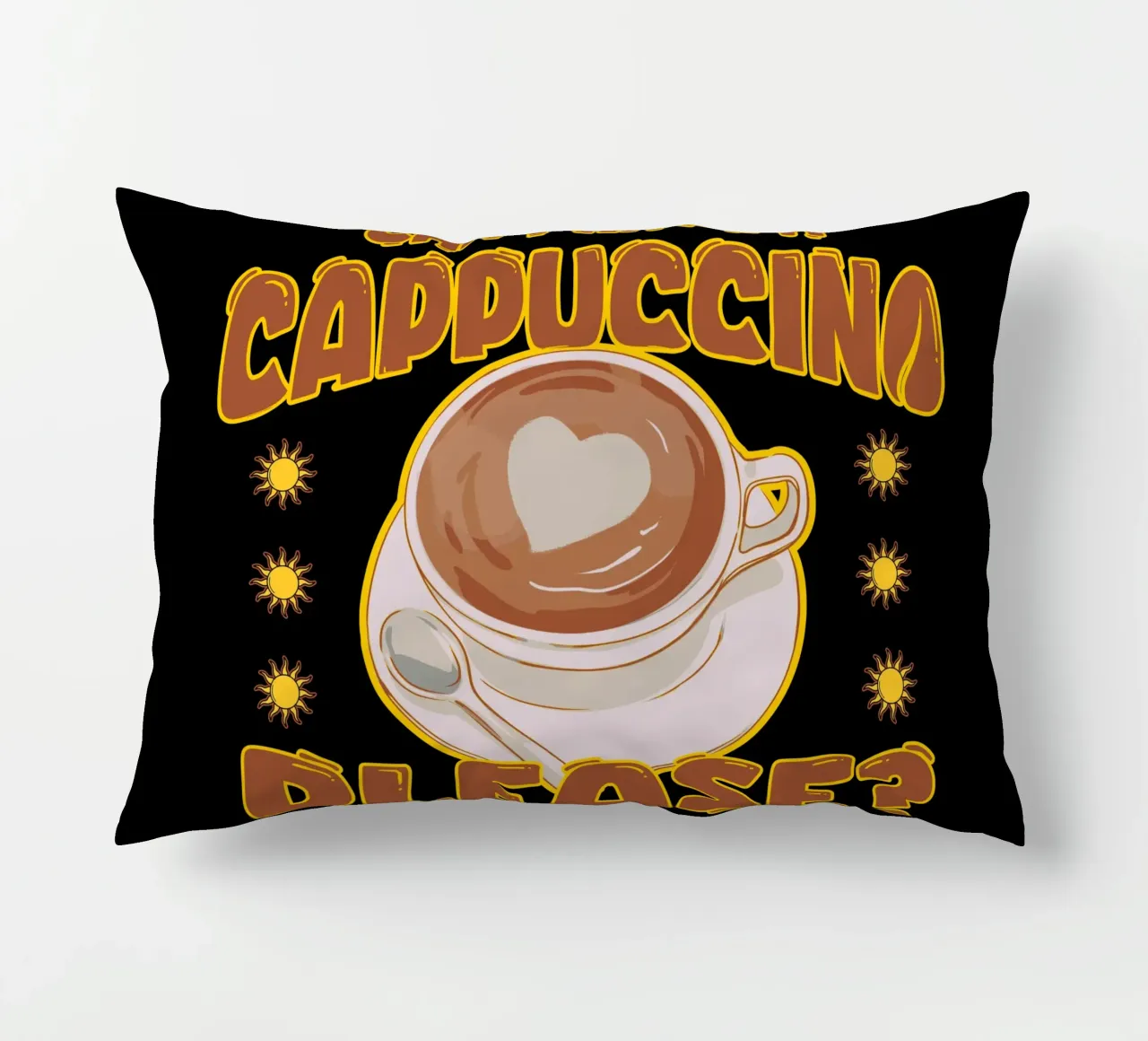 Cappuccino Coffee Lover Cute Cafè Retro Design cuscino da sillyindustries