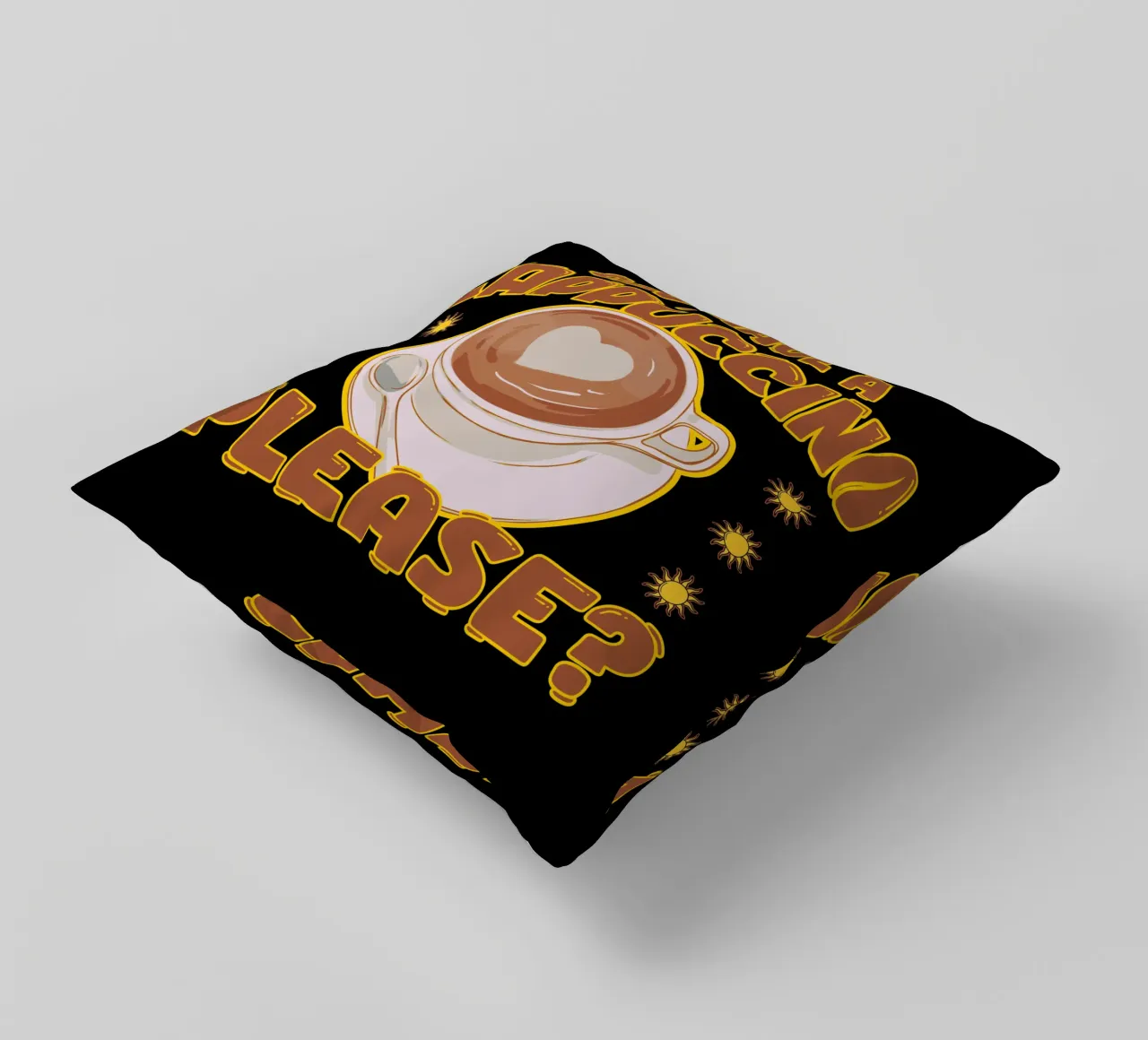 Cappuccino Coffee Lover Cute Cafè Retro Design cuscino da sillyindustries