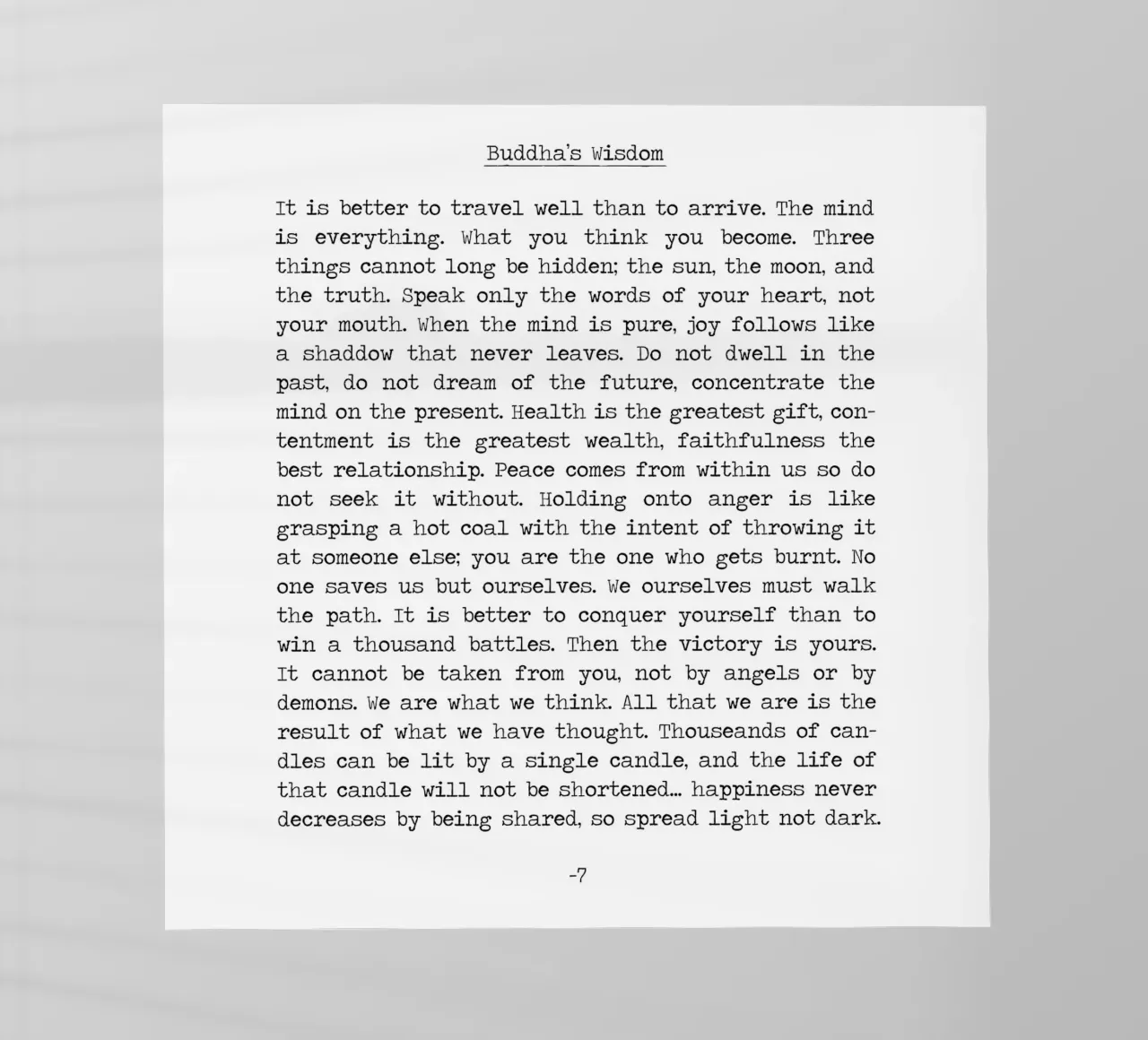Insegnamenti di saggezza buddista del Buddha pellicola backlit da Summer Soul Co. - Quotes