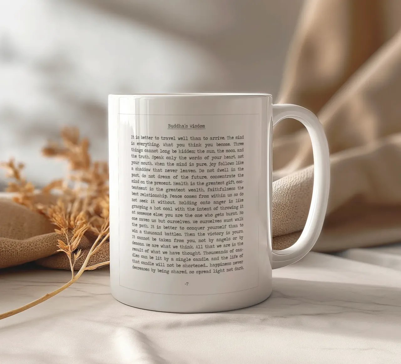 Insegnamenti di saggezza buddista del Buddha tazza in ceramica da Summer Soul Co. - Quotes