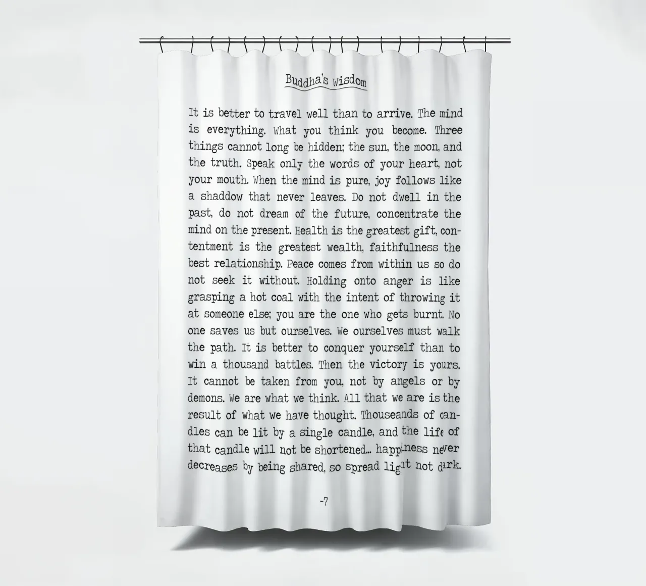 Buddha's Buddhist Wisdom Teachings shower curtain by Summer Soul Co. - Quotes