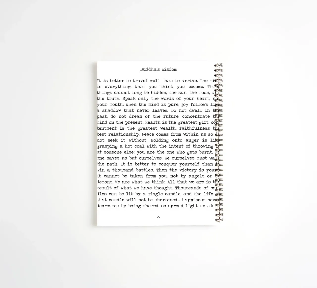 Buddha's Buddhist Wisdom Teachings spiral notebook by Summer Soul Co. - Quotes