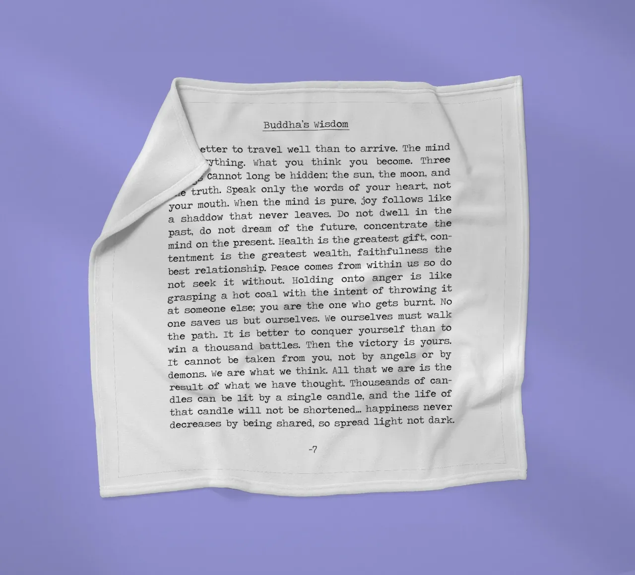 Insegnamenti di saggezza buddista del Buddha coperta in pile da Summer Soul Co. - Quotes