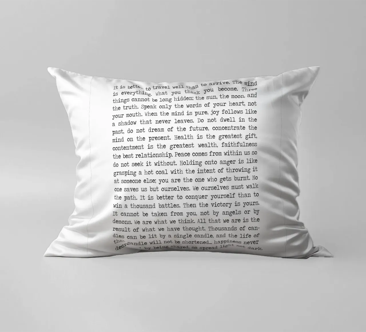 Buddha's Buddhism Mindful Wisdom Teachings Quote decorative cushion by Summer Soul Co. - Quotes