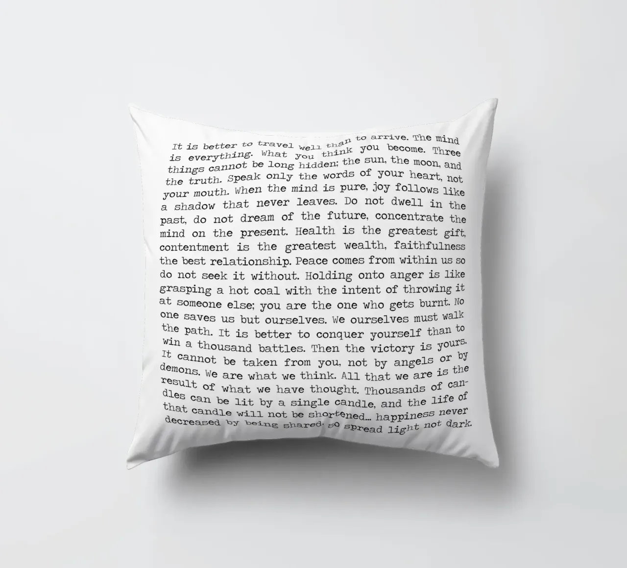 Buddha's Buddhism Mindful Wisdom Teachings Quote decorative cushion by Summer Soul Co. - Quotes