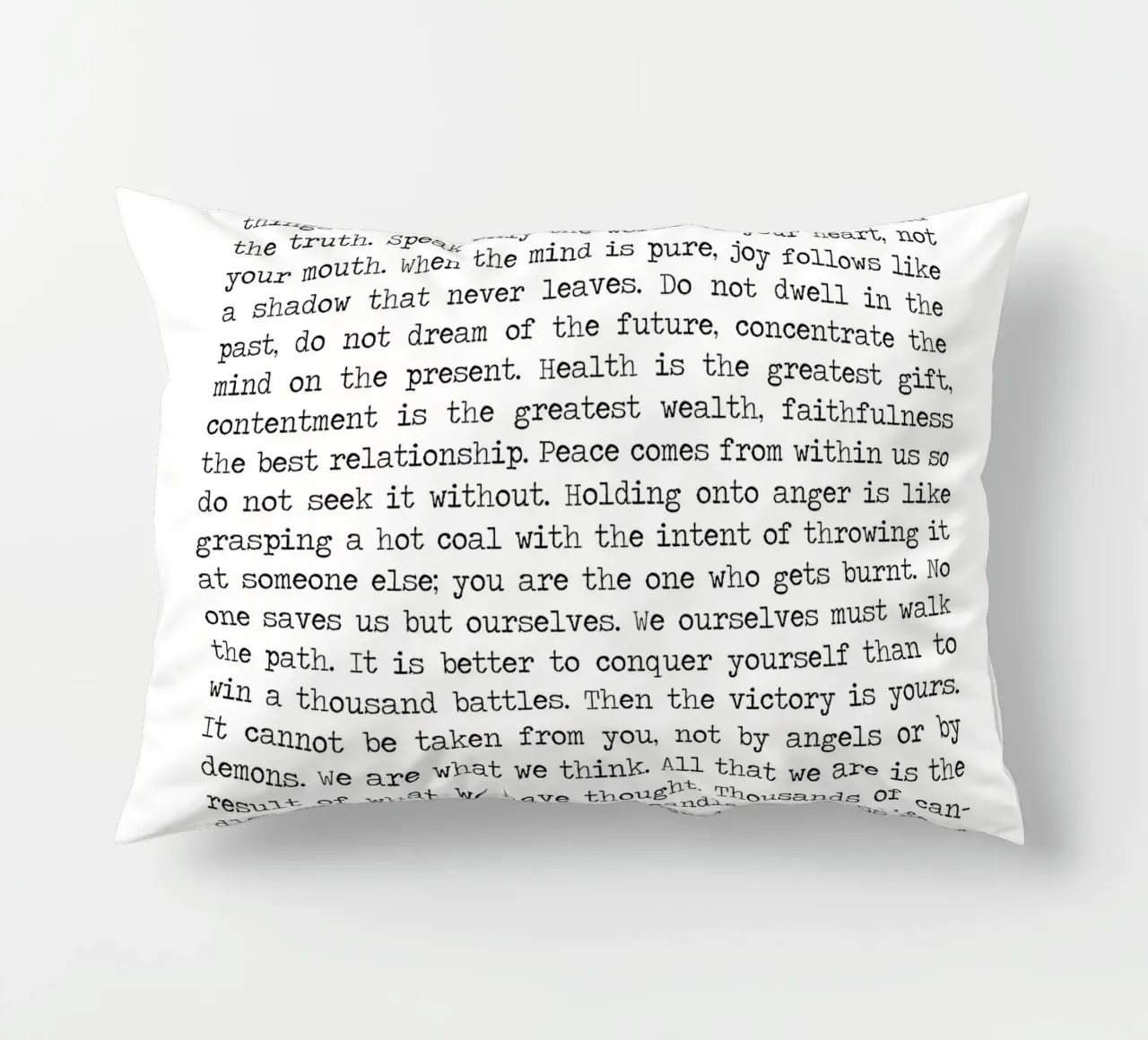 Buddha's Buddhism Mindful Wisdom Teachings Quote decorative cushion by Summer Soul Co. - Quotes