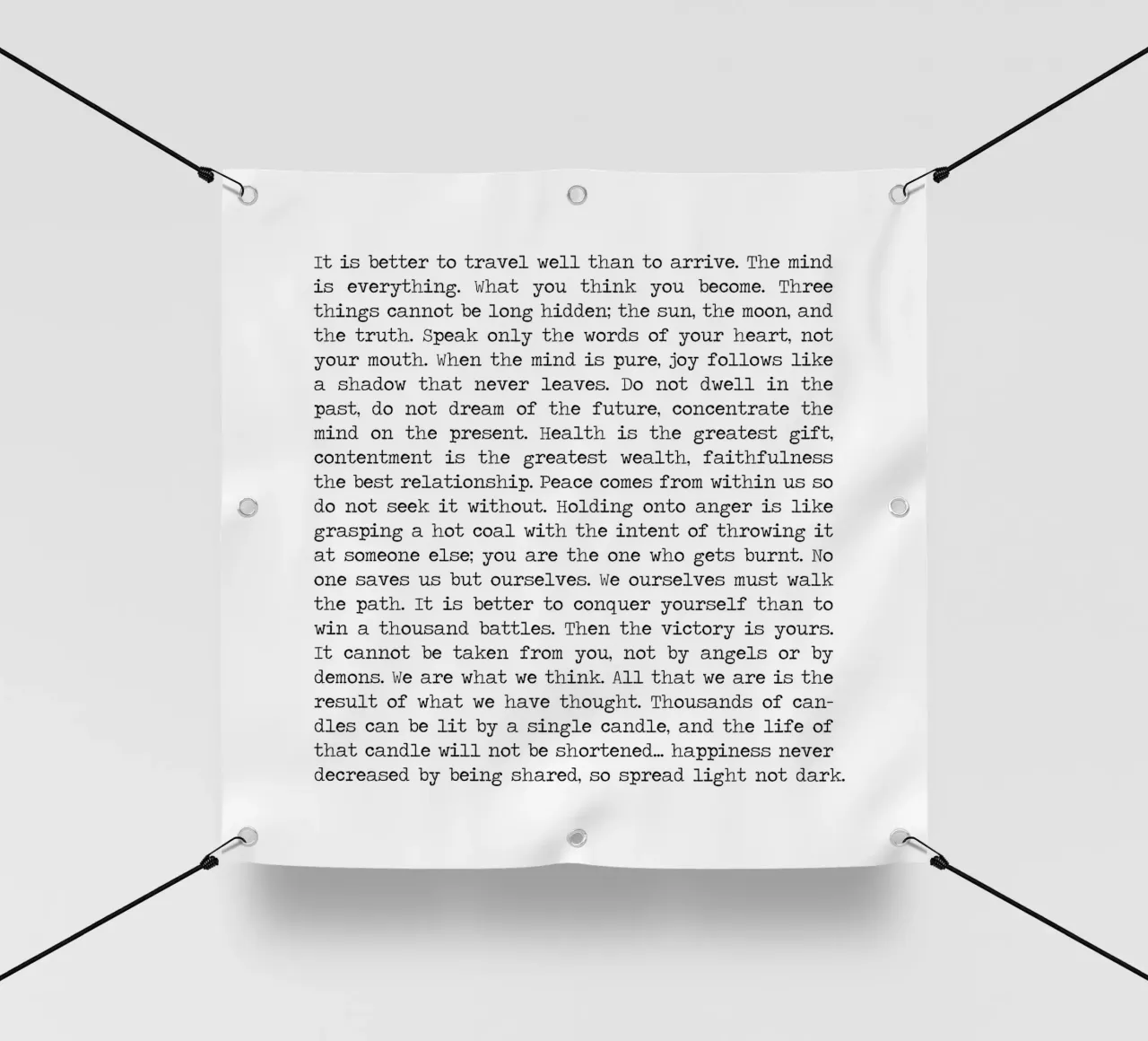 Buddha's Buddhismus Achtsame Weisheitslehren Zitat PVC Plane von Summer Soul Co. - Quotes