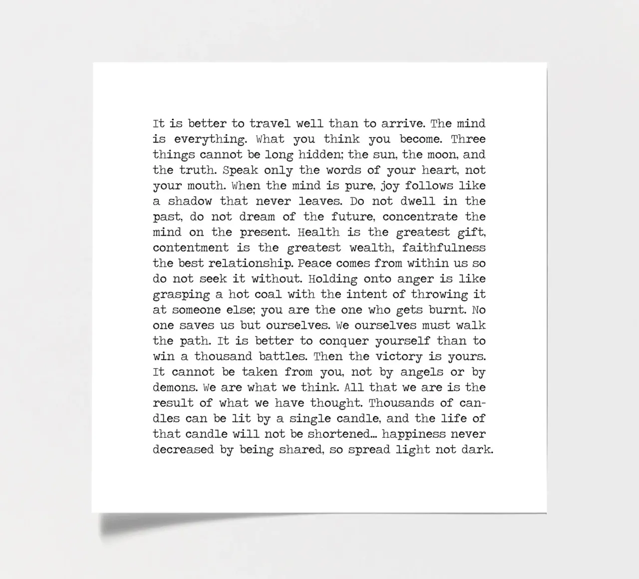 Buddha's Buddhismus Achtsame Weisheitslehren Zitat Stickerbogen von Summer Soul Co. - Quotes
