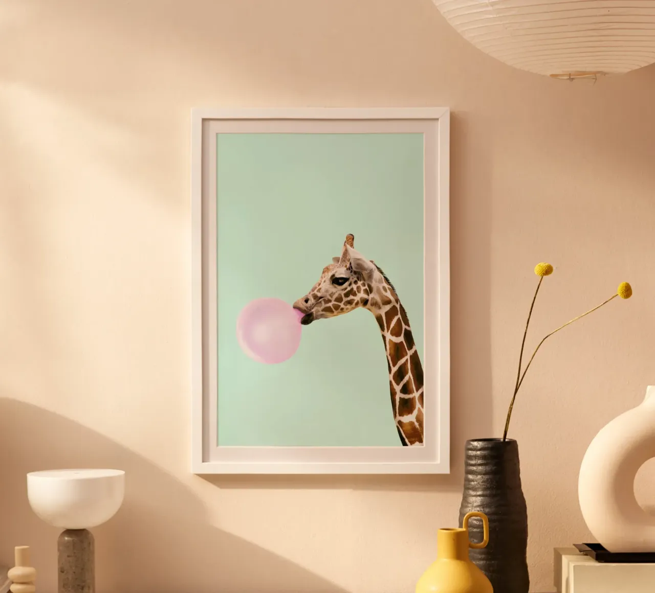 Giraffe poster con telaio in plastica da Paul Fuentes Design