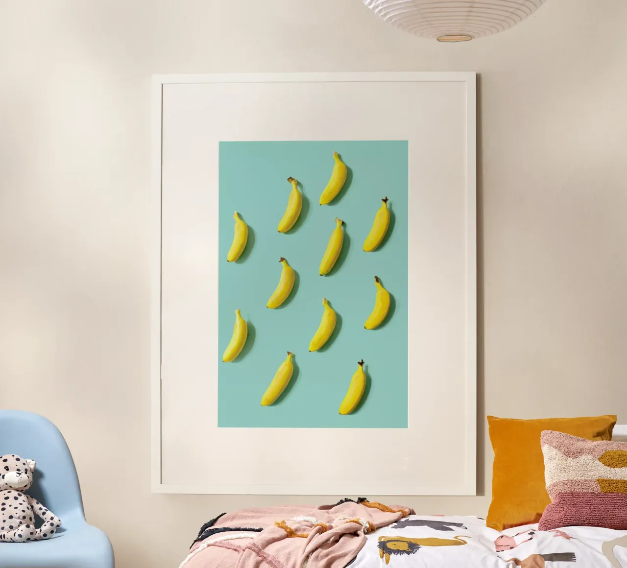 Banane poster con telaio in alluminio da Elena Veronese