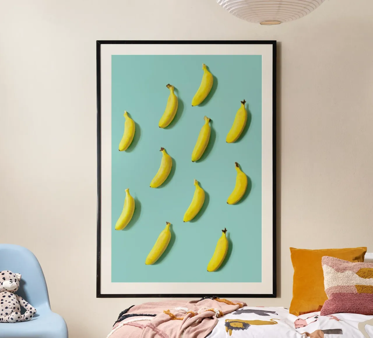 Banane poster con telaio in alluminio da Elena Veronese